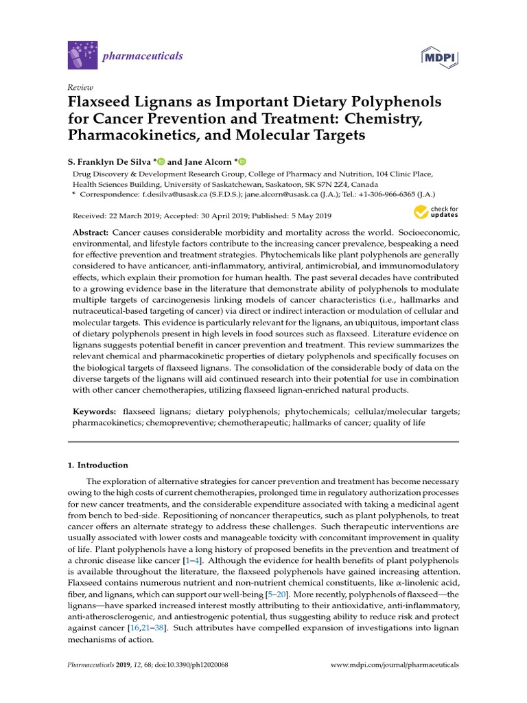 FLAXSEEDS Flaxseed Lignans As Important Dietary Polyphenols For Cancer Prevention and Treatment