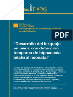 Desarrollo Del Lenguaje en Niños Con Detección Temprana de Hpoacusia Bilateral Neonatal