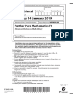 Monday 14 January 2019: Further Pure Mathematics F1
