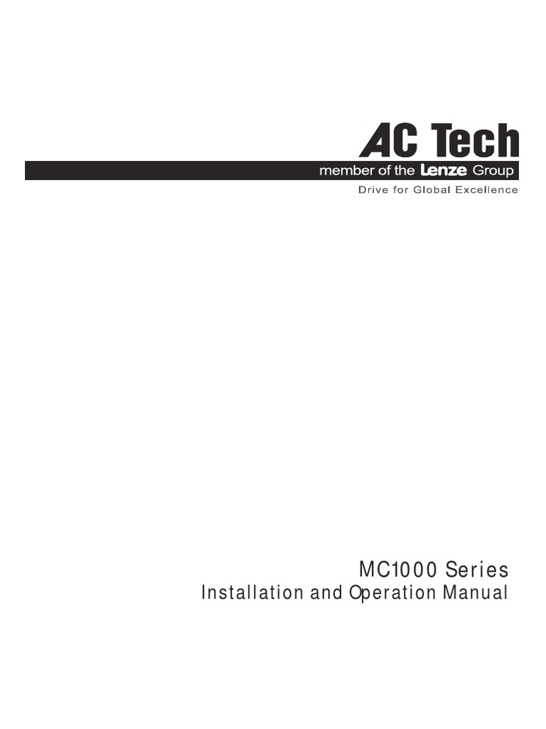 Ac Tech Mc1000 Manual PDF Electric Motor Electrical Engineering