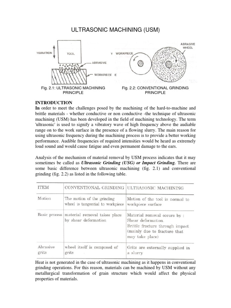 Ultrasonic Machining (Usm) | Download Free PDF | Welding | Construction