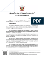 RVM N° 127-2021-MINEDU - Silencio Administrativo