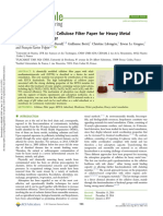 Chemically Modi Fied Cellulose Filter Paper For Heavy Metal Remediation in Water