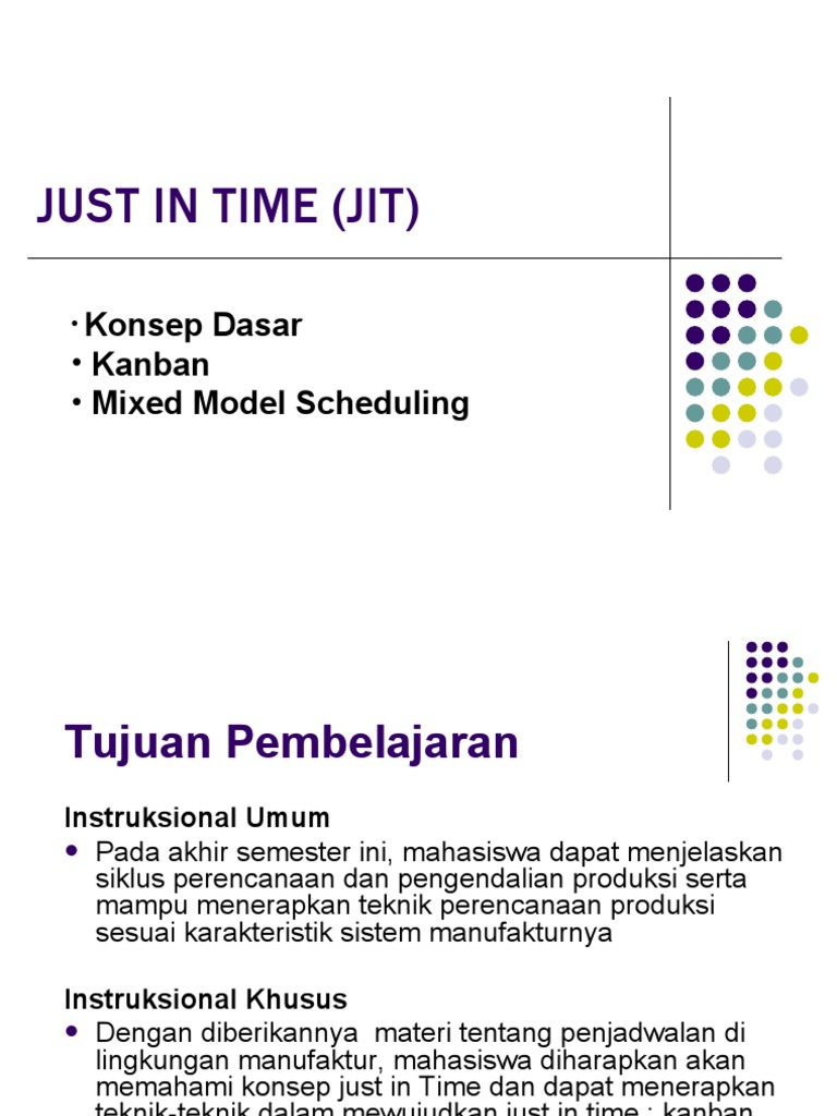 Just in Time (Jit) : Konsep Dasar | PDF | Inventory | Systems Science