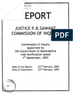 Justice PB Sawant Commission of Enquiry Report