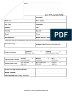 Iuav Application Form: (European Stud.) (Extra-European Stud.)