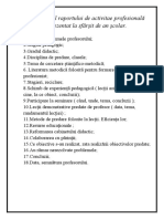 Algoritmul Raportului de Activitae Profesională Prezentat La Sfârșit de an Școlar.