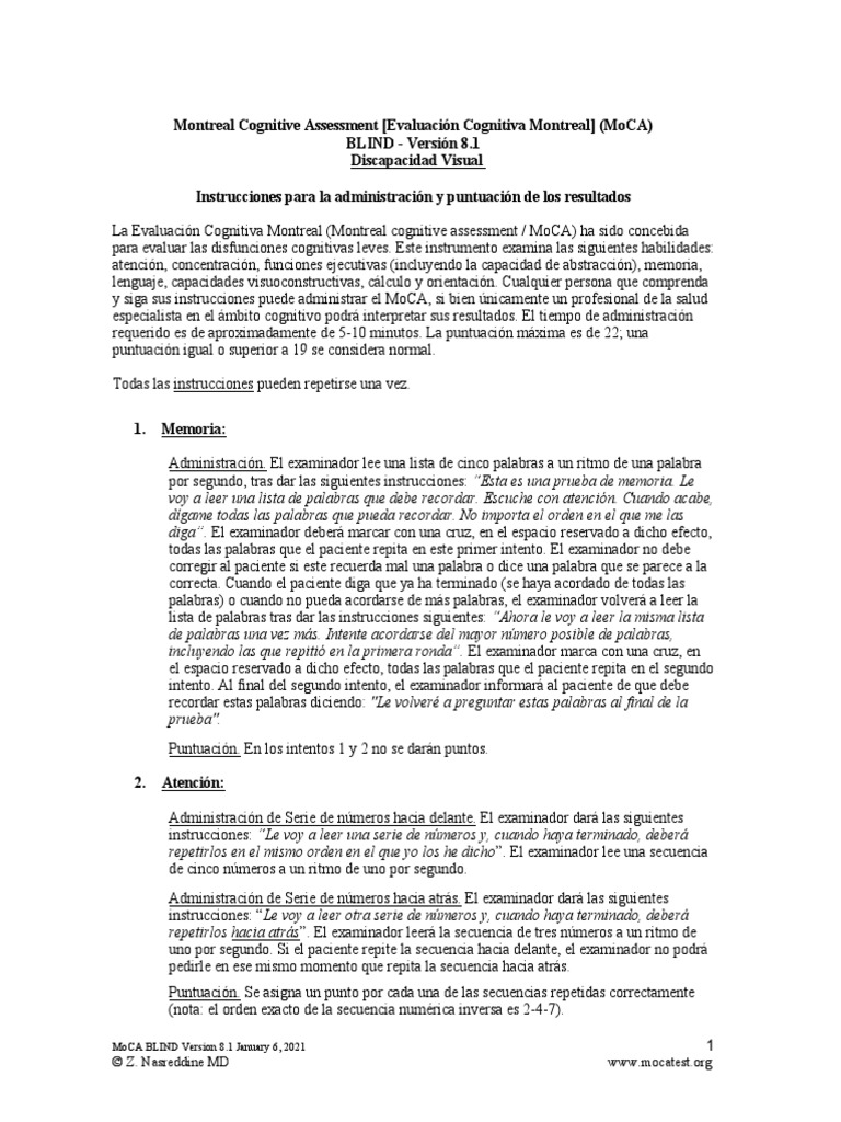 Moca 8 1 blind spanish instructions pdf memoria verbo