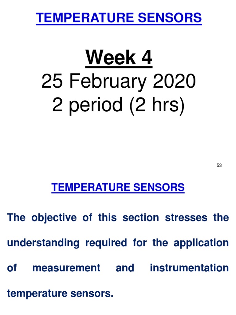 Understanding Temperature Sensors | PDF | Electrical Resistance And ...