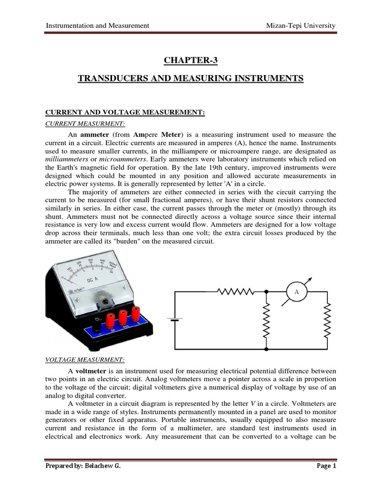 Measurement Techniques and Transducers for Current, Voltage