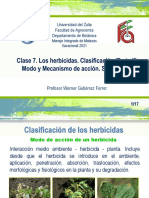 Manejo Integrado de Malezas. Vacacional 2021. Clase 7. Los Herbicidas. Clasificación (Parte II) - Modo y Mecanismos de Acción