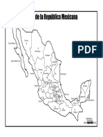 Mapa de La República Mexicana Con Nombre