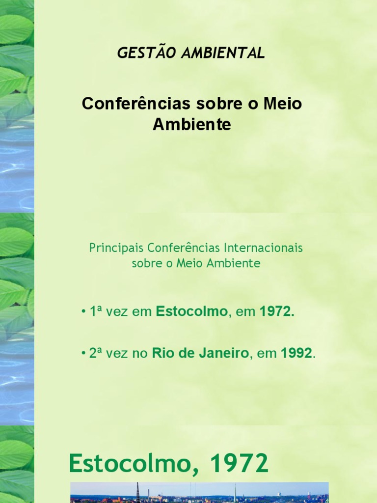 Conferências Mundiais sobre Meio Ambiente | PDF | Nações Unidas ...