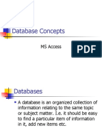 Database Concepts: MS Access