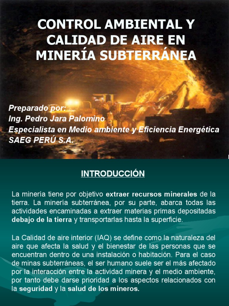 Control de Calidad del Aire en Minería Subterránea | PDF | Minería | Metano