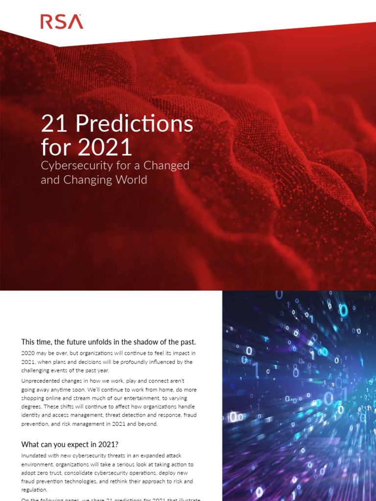 21 Cybersecurity Predictions For 2021-RSA | PDF | Security | Computer ...