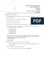 Cs1111 Programaci Oni: PR Actica Calificada 1 Pregrado 2021-Ii Profesor: Henry Gallegos Lab. 206