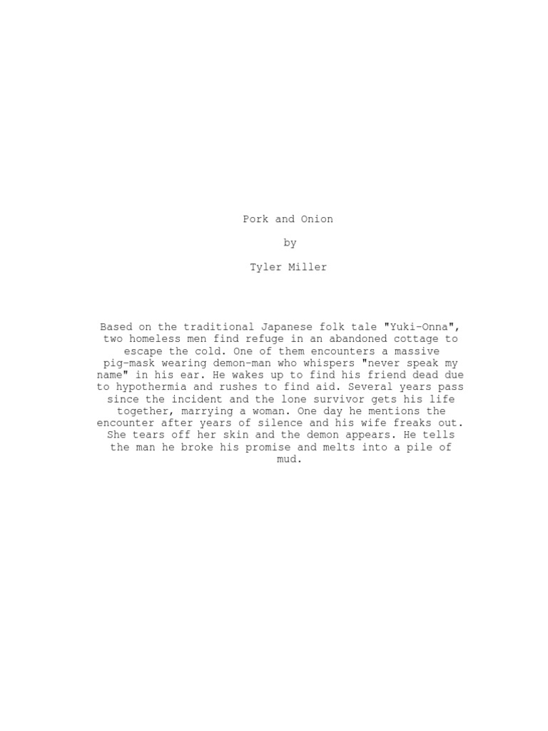 Script Pork and Onion | PDF | Language Arts & Discipline | Religion ...