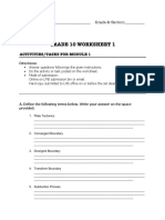 Grade 10 Earth Science Worksheet