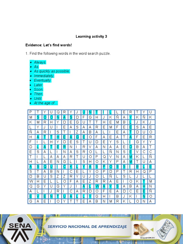 Word Search and Grammar Activity | PDF