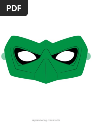 Green Lantern Mask Colored Template Paper Craft (1)