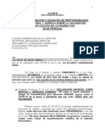 Carta de Liberación O Asunción de Responsabilidad Médica, Laboral Y Jurídica Sobre La Vacunación Y/O Aplicación de La Prueba PCR en Mi Persona