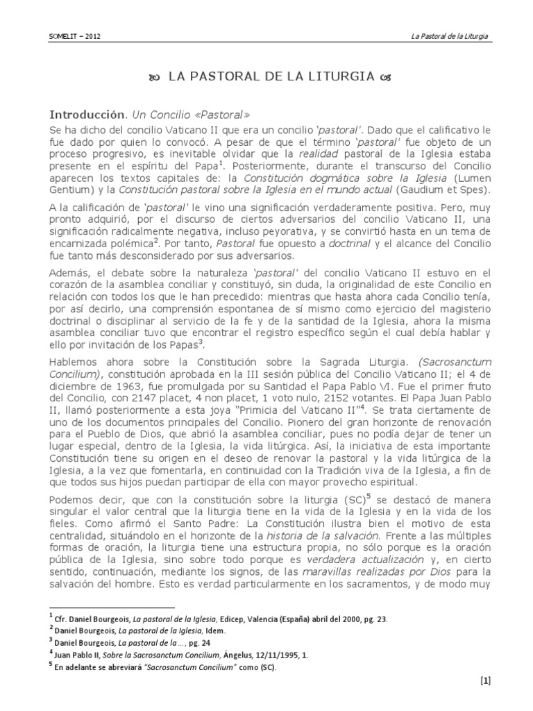 Pastoral de La Liturgia-Oficial | PDF | Iglesia Católica | Concilio ...