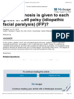 What prognosis is given to each grade of Bell palsy (idiopathic facial paralysis) (IFP)?