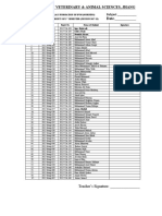 College of Veterinary & Animal Sciences, Jhang Date: Teacher's Signature