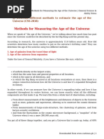 Methods For Measuring The Age of The Universe - General Science &#038 Ability Notes