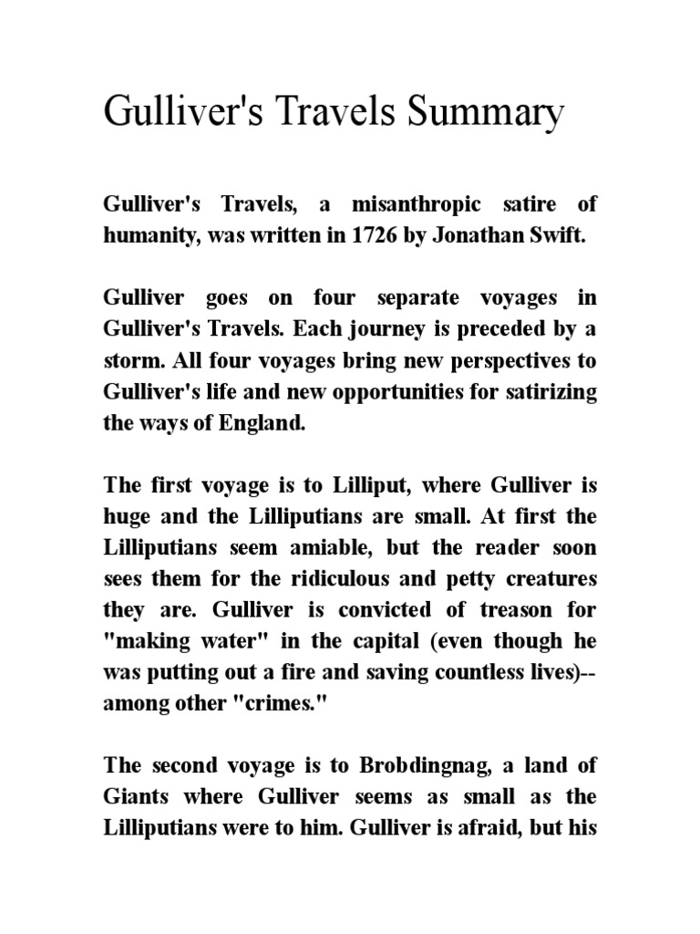 Gulliver's Travels Summary PDF