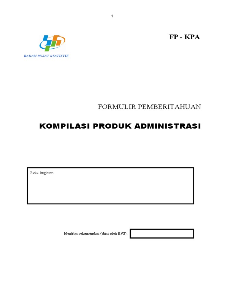 Formulir Kompilasi Produk Administrasi | PDF