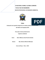 Evaluación de La Gestión Integral de Los Residuos Sólidos Del Área Urbana