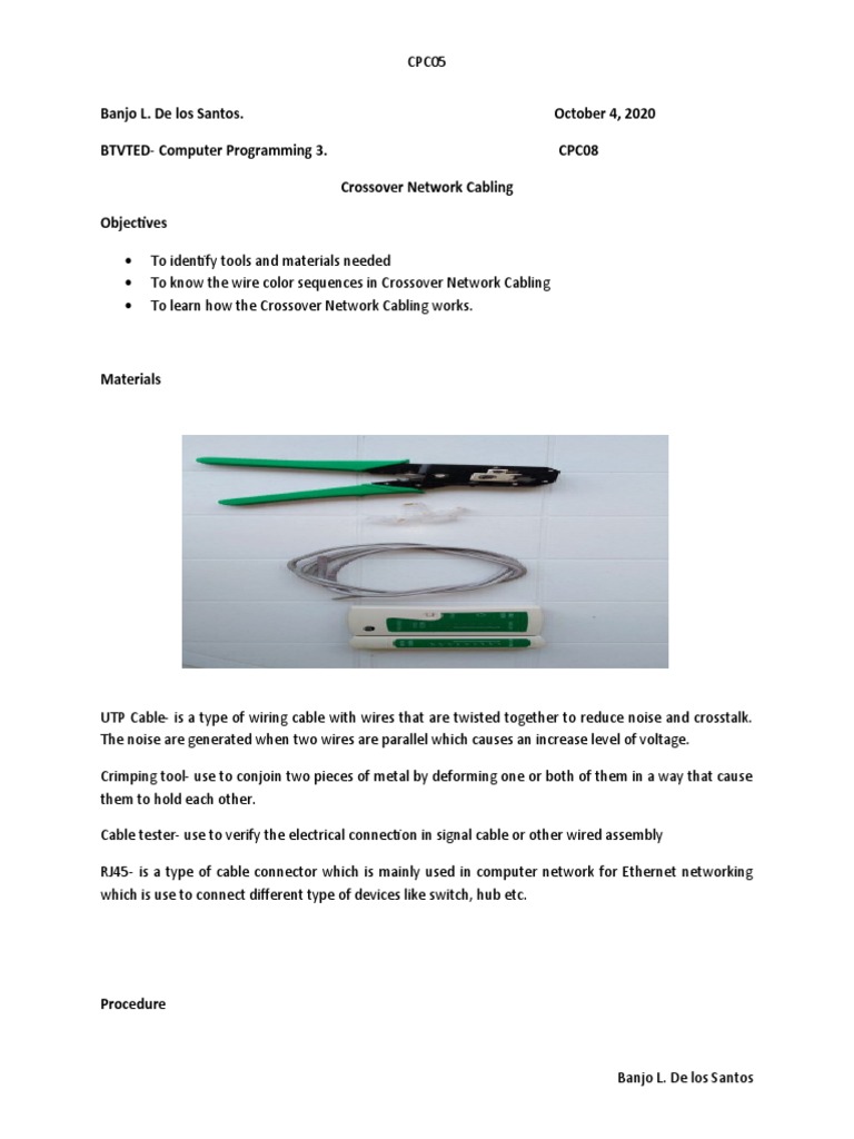 Crossover Network Cabling Guide | PDF | Electrical Connector ...