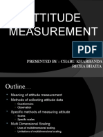 Attitude Measurement: Presented By: Charu Kharbanda Richa Bhatia