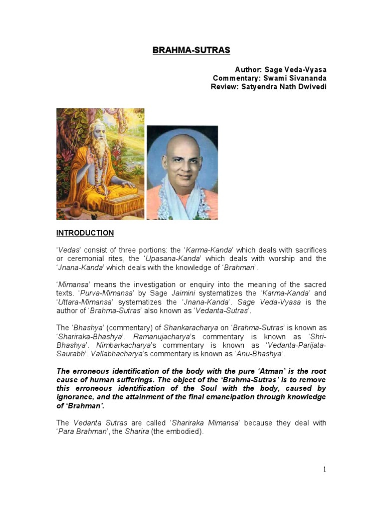 Understanding Brahma Sutras and Brahman | PDF | Brahman | Vedanta