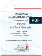 CVPA01-2020 - Certificado Curso Virtual de Primeros Auxilios