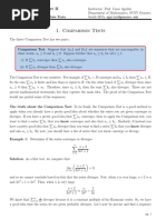 Comparison Tests: Series Examples - Part II