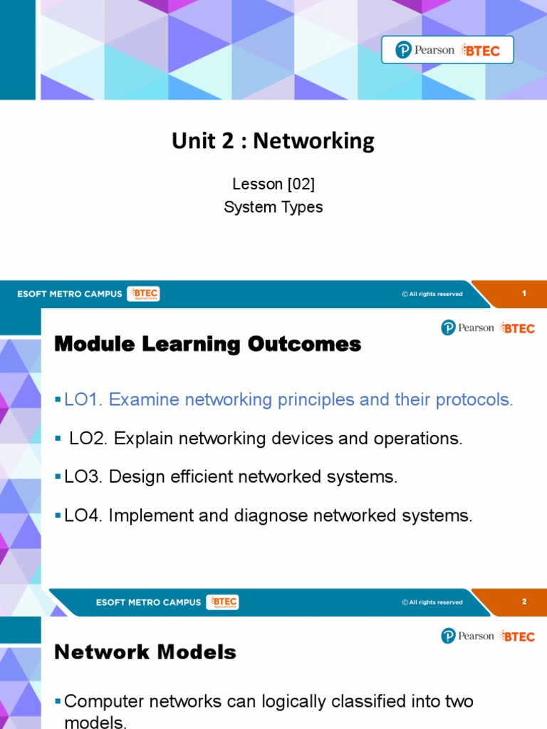 Unit 2: Networking: Lesson (02) System Types | PDF | Computer Network ...