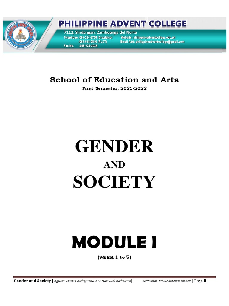 Gender Society: School of Education and Arts | PDF | Gender Studies ...