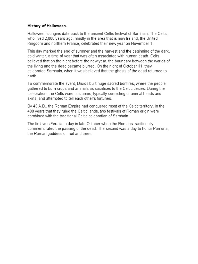 History of Halloween PDF