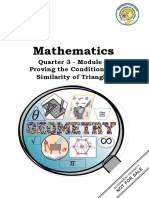 Mathematics: Quarter 3 - Module 7: Proving The Conditions For Similarity of Triangles