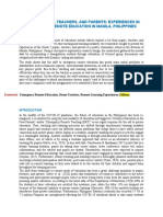 Grade 2 Pupils, Teachers, and Parents: Experiences in Emergency Remote Education in Manila, Philippines