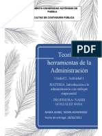 Unidad 2. Actividad 1. Teorías y Herramientas de La Administración