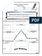 English 10 worksheet on plot, setting, characterization