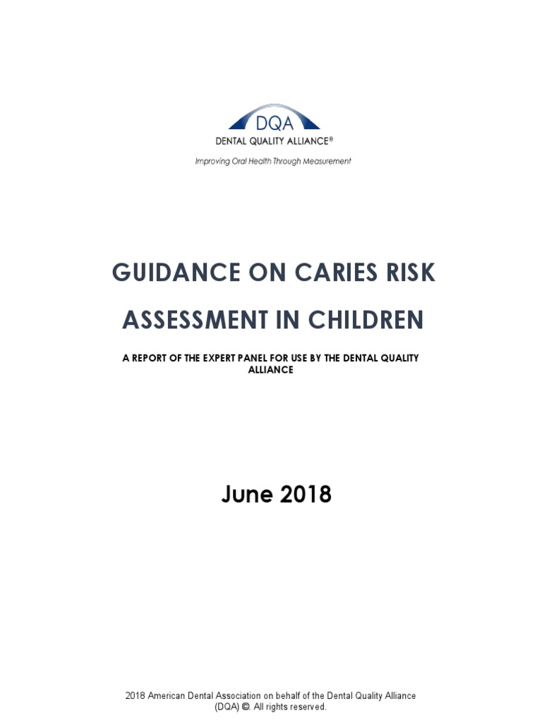 CRAGuidance Dental Quality Alliance 2018 PDF Risk Socioeconomic