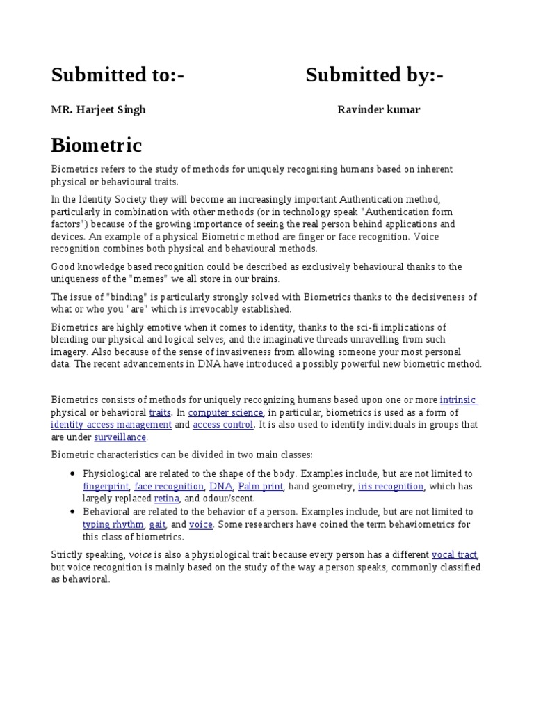 Understanding Biometrics and Its Uses | PDF | Biometrics | Receiver ...