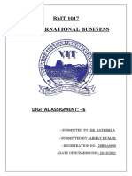 BMT 1017 International Business: Digital Assigment: - 6