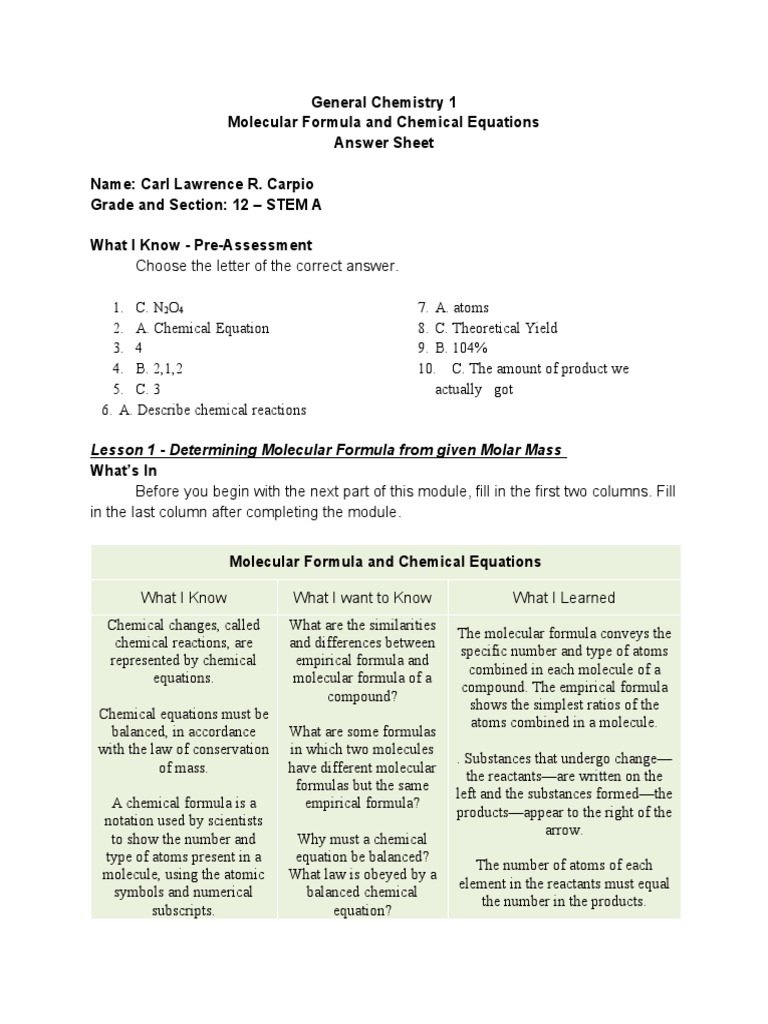 Gen Chem 1 | Download Free PDF | Mole (Unit) | Molecules