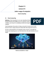 Chapter # 1 Lecture # 5 Modern Usage of Computers: Cloud Computing